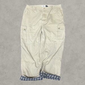 Gap Cargo Pants Mens 38x30 Tan Utility Baggy Wide-Leg Grunge Hip Hop 2000s Loose
